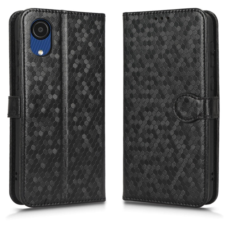 For Samsung Galaxy A03 Core Honeycomb Dot Texture Leather Phone Case
