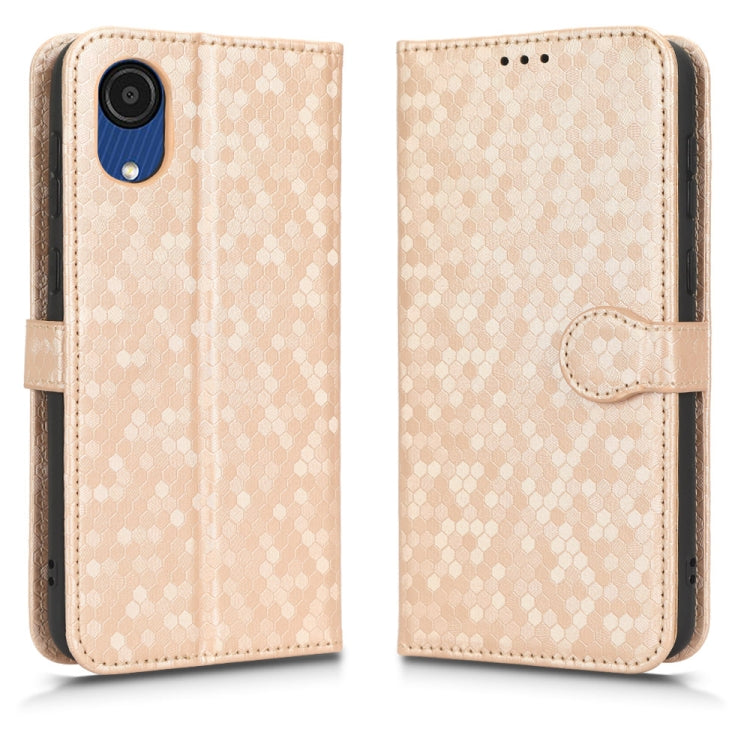 For Samsung Galaxy A03 Core Honeycomb Dot Texture Leather Phone Case