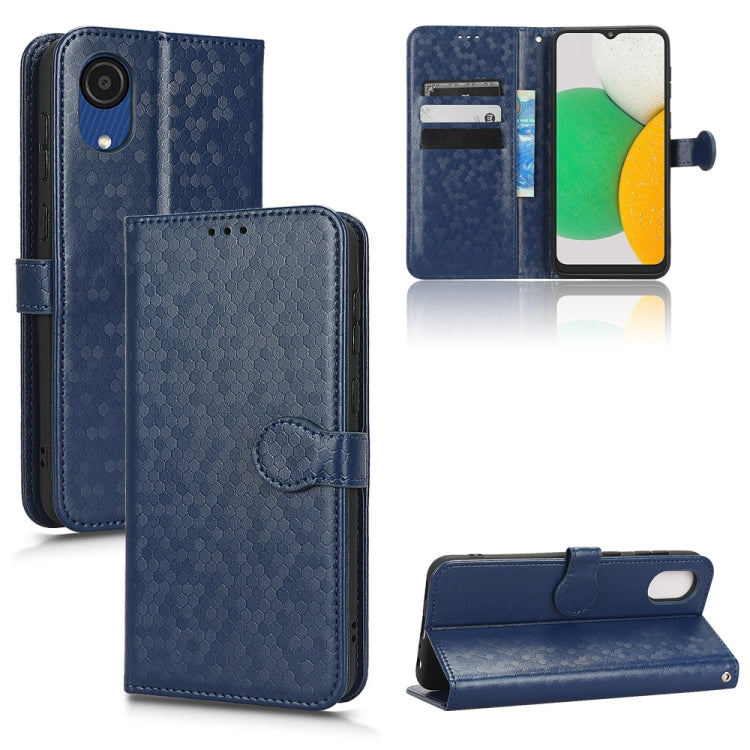 For Samsung Galaxy A03 Core Honeycomb Dot Texture Leather Phone Case
