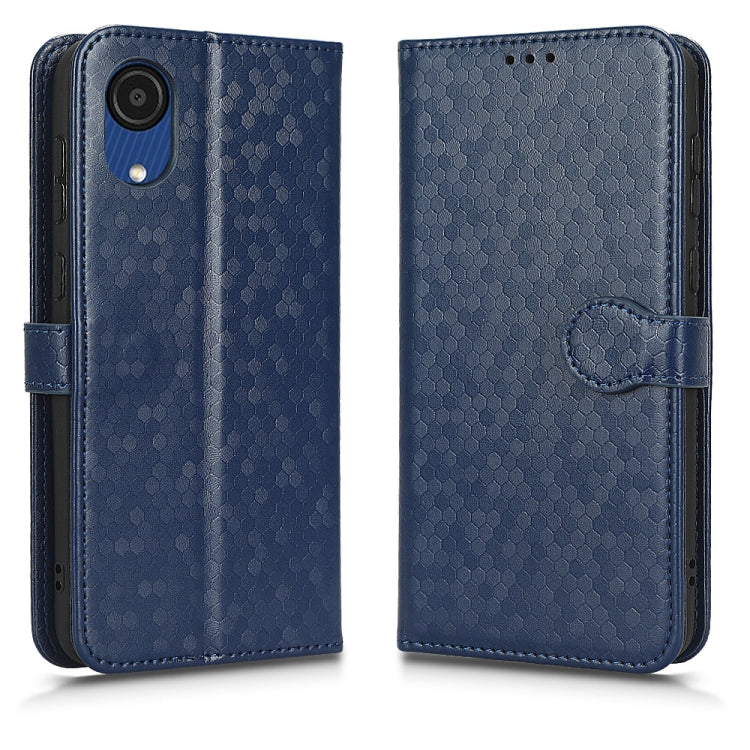 For Samsung Galaxy A03 Core Honeycomb Dot Texture Leather Phone Case