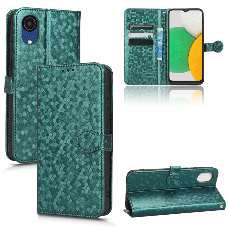 For Samsung Galaxy A03 Core Honeycomb Dot Texture Leather Phone Case