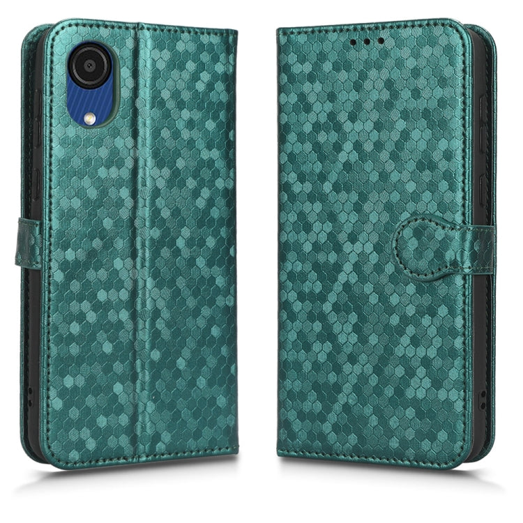 For Samsung Galaxy A03 Core Honeycomb Dot Texture Leather Phone Case