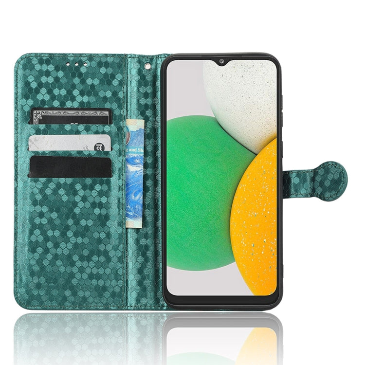 For Samsung Galaxy A03 Core Honeycomb Dot Texture Leather Phone Case
