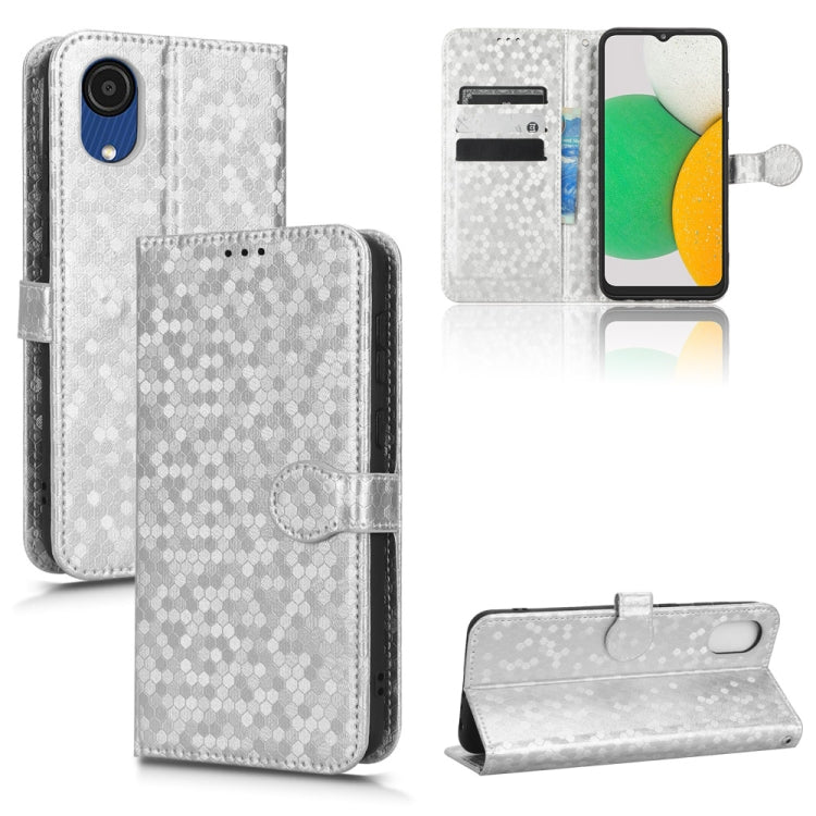 For Samsung Galaxy A03 Core Honeycomb Dot Texture Leather Phone Case