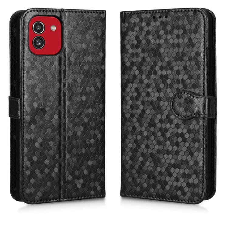 For Samsung Galaxy A03 Global 164.27mm Honeycomb Dot Texture Leather Phone Case