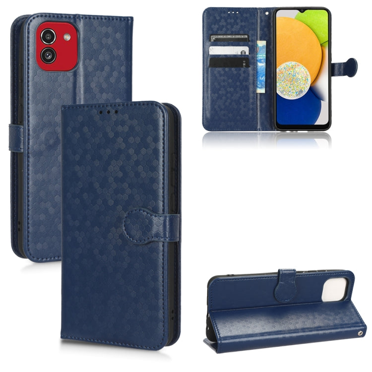 For Samsung Galaxy A03 Global 164.27mm Honeycomb Dot Texture Leather Phone Case
