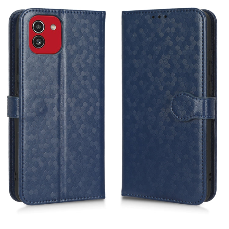 For Samsung Galaxy A03 Global 164.27mm Honeycomb Dot Texture Leather Phone Case