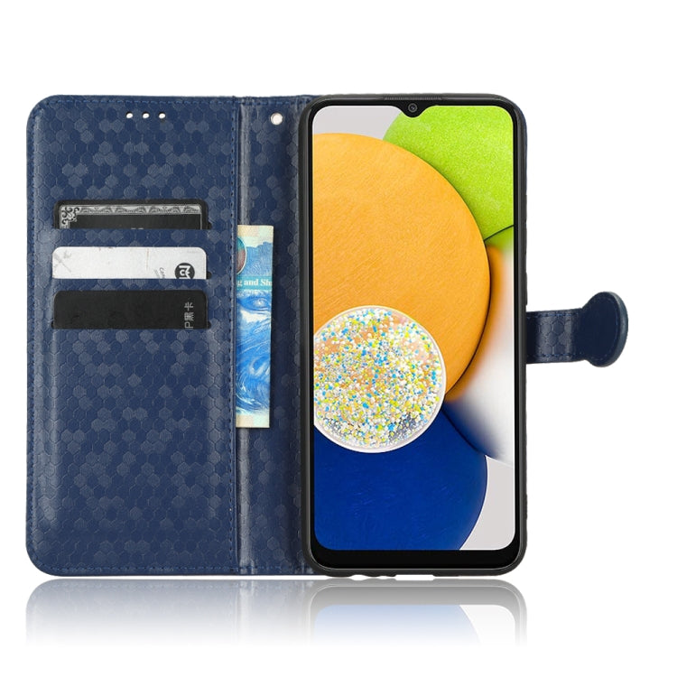 For Samsung Galaxy A03 Global 164.27mm Honeycomb Dot Texture Leather Phone Case