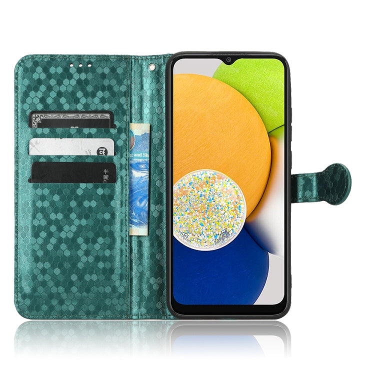 For Samsung Galaxy A03 Global 164.27mm Honeycomb Dot Texture Leather Phone Case