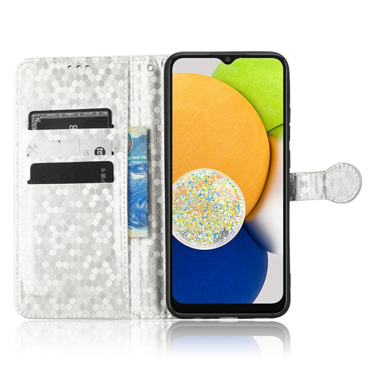 For Samsung Galaxy A03 Global 164.27mm Honeycomb Dot Texture Leather Phone Case