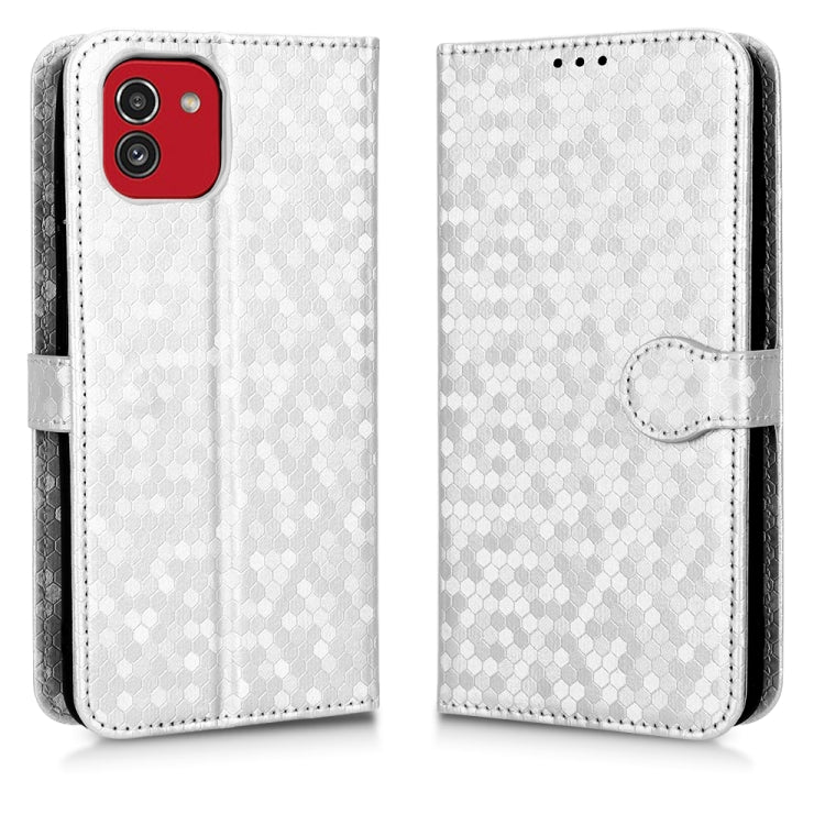 For Samsung Galaxy A03 EU Version 166.59mm Honeycomb Dot Texture Leather Phone Case