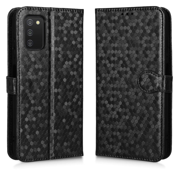 For Samsung Galaxy A03s 164.2mm Honeycomb Dot Texture Leather Phone Case