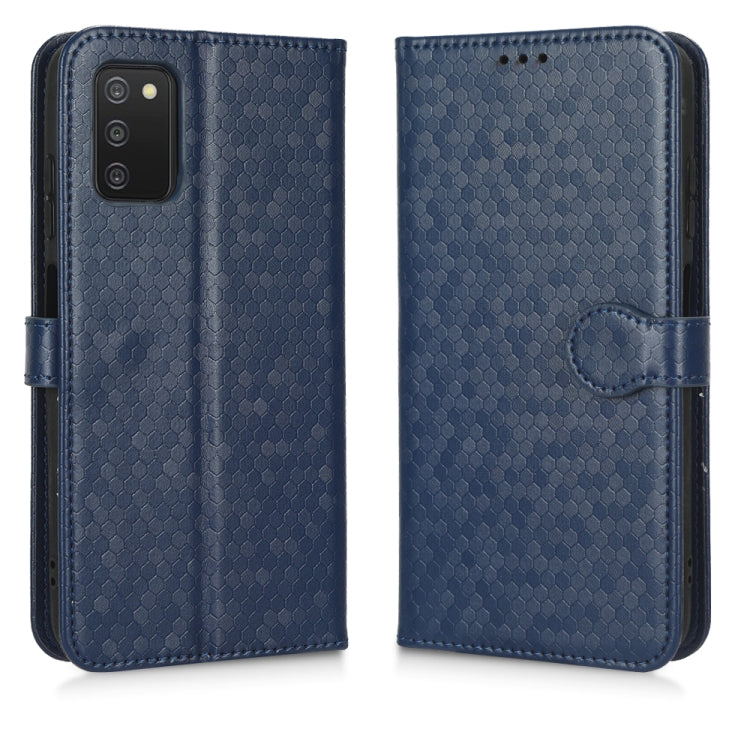 For Samsung Galaxy A03s 164.2mm Honeycomb Dot Texture Leather Phone Case