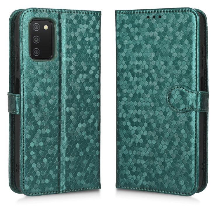 For Samsung Galaxy A03s 164.2mm Honeycomb Dot Texture Leather Phone Case
