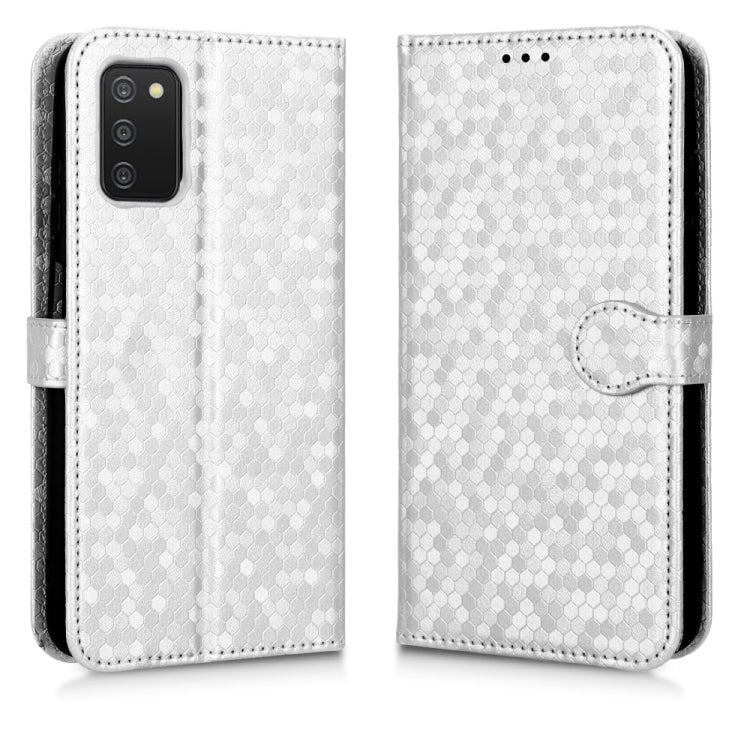 For Samsung Galaxy A03s 164.2mm Honeycomb Dot Texture Leather Phone Case