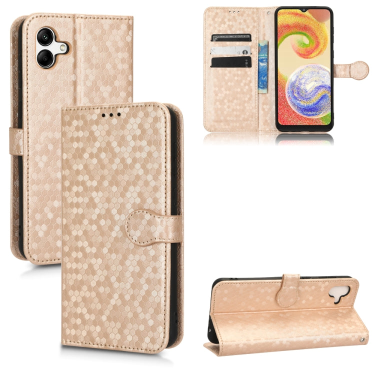 For Samsung Galaxy A04 Honeycomb Dot Texture Leather Phone Case
