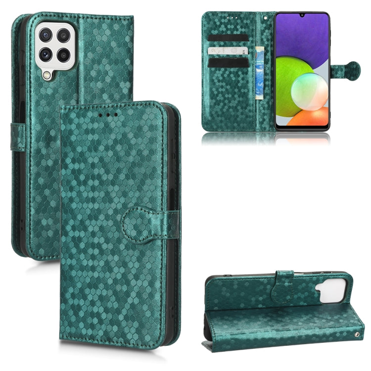 For Samsung Galaxy A12 / M12 Honeycomb Dot Texture Leather Phone Case