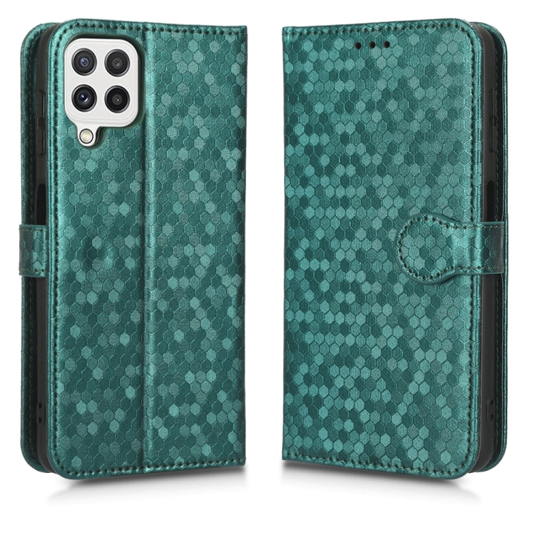 For Samsung Galaxy A12 / M12 Honeycomb Dot Texture Leather Phone Case