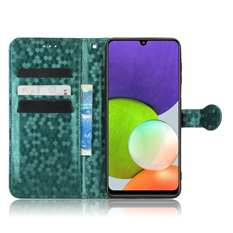 For Samsung Galaxy A12 / M12 Honeycomb Dot Texture Leather Phone Case