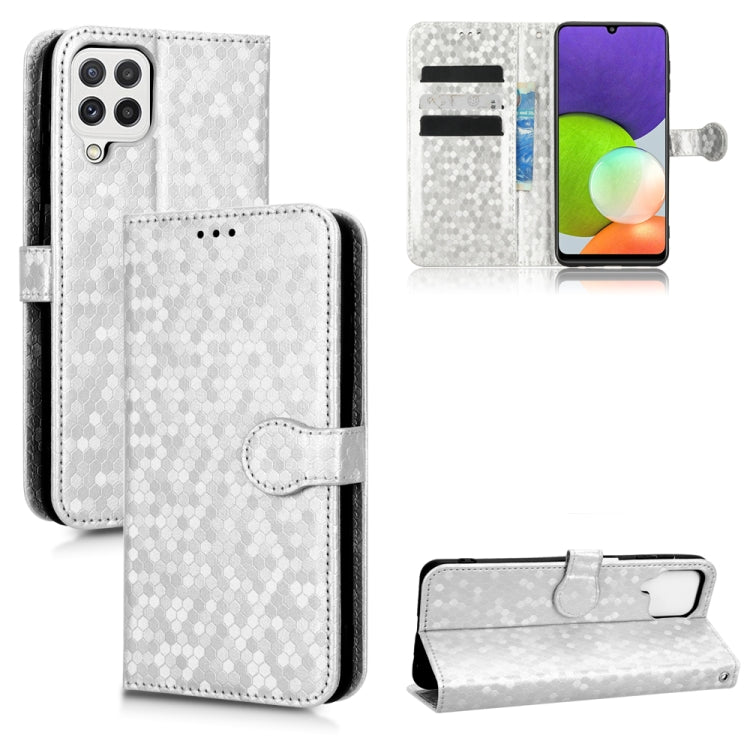 For Samsung Galaxy A12 / M12 Honeycomb Dot Texture Leather Phone Case