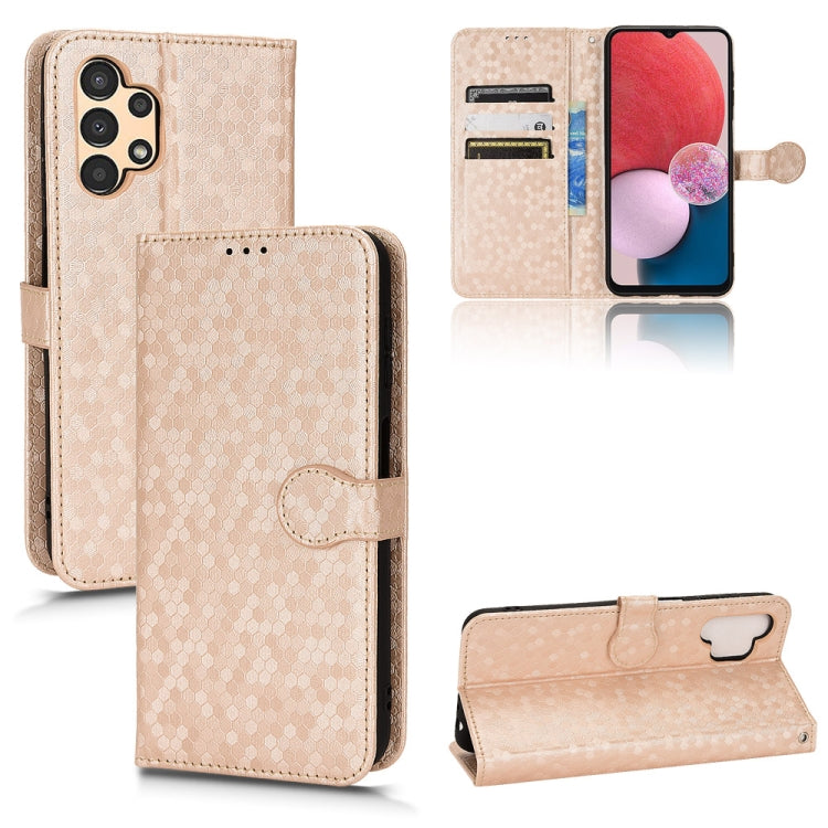 For Samsung Galaxy A13 4G Honeycomb Dot Texture Leather Phone Case