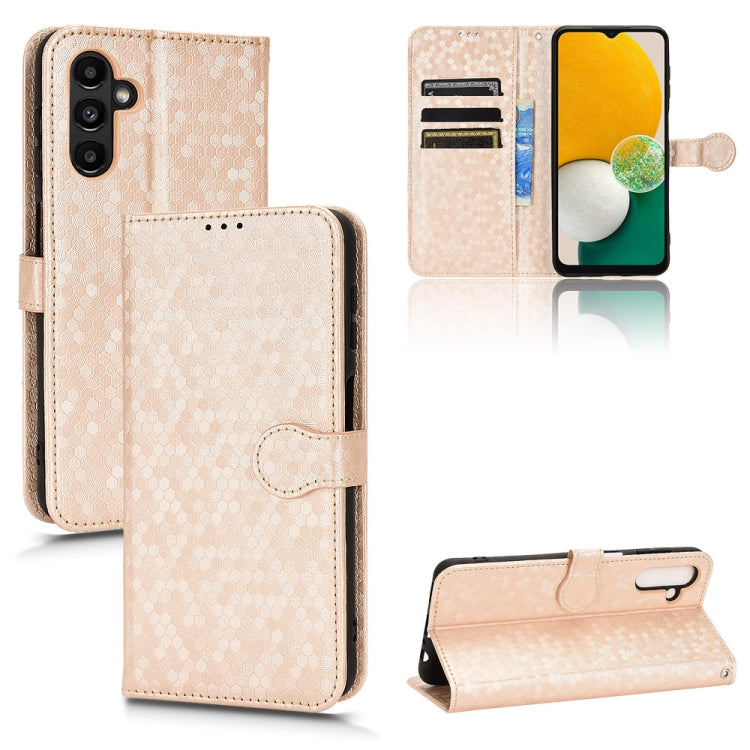 For Samsung Galaxy A13 5G Honeycomb Dot Texture Leather Phone Case
