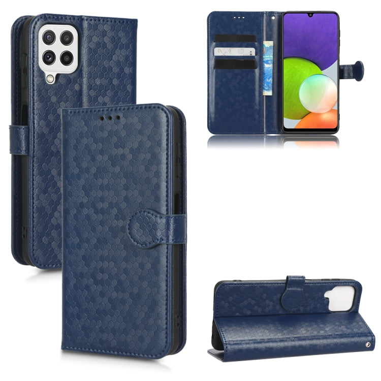 For Samsung Galaxy A22 4G / M22 4G Honeycomb Dot Texture Leather Phone Case
