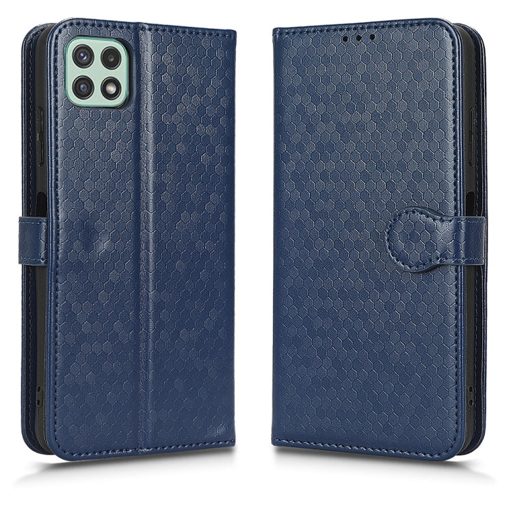 For Samsung Galaxy A22 5G Honeycomb Dot Texture Leather Phone Case