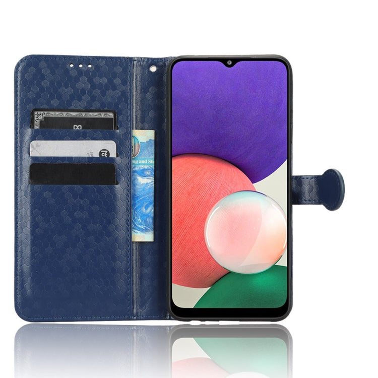 For Samsung Galaxy A22 5G Honeycomb Dot Texture Leather Phone Case