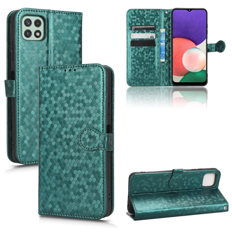 For Samsung Galaxy A22 5G Honeycomb Dot Texture Leather Phone Case