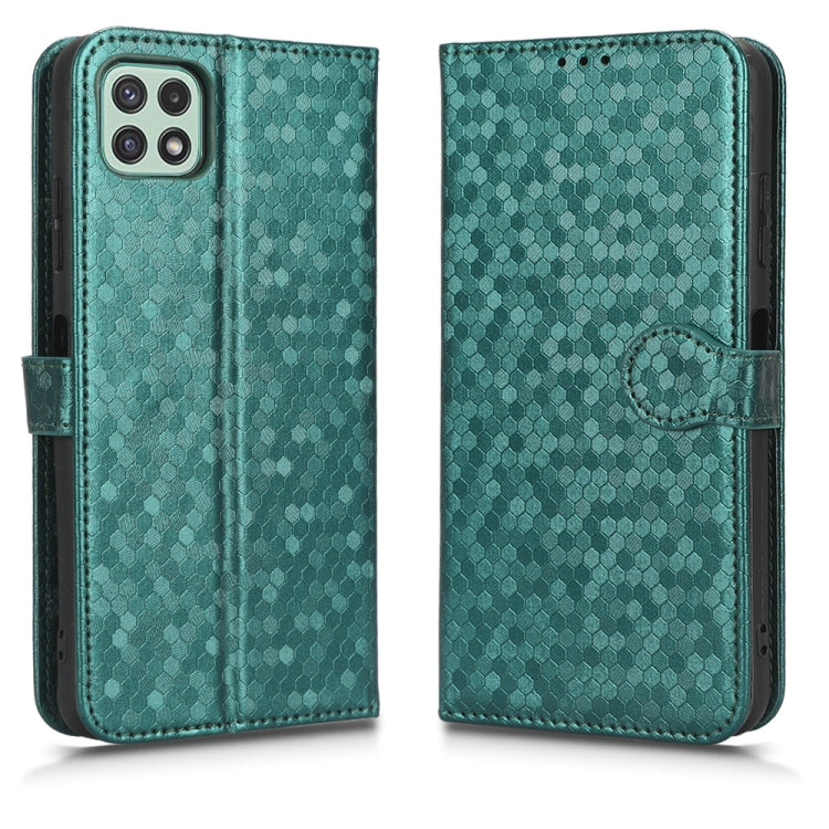 For Samsung Galaxy A22 5G Honeycomb Dot Texture Leather Phone Case