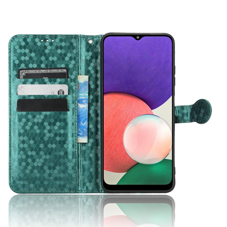 For Samsung Galaxy A22 5G Honeycomb Dot Texture Leather Phone Case