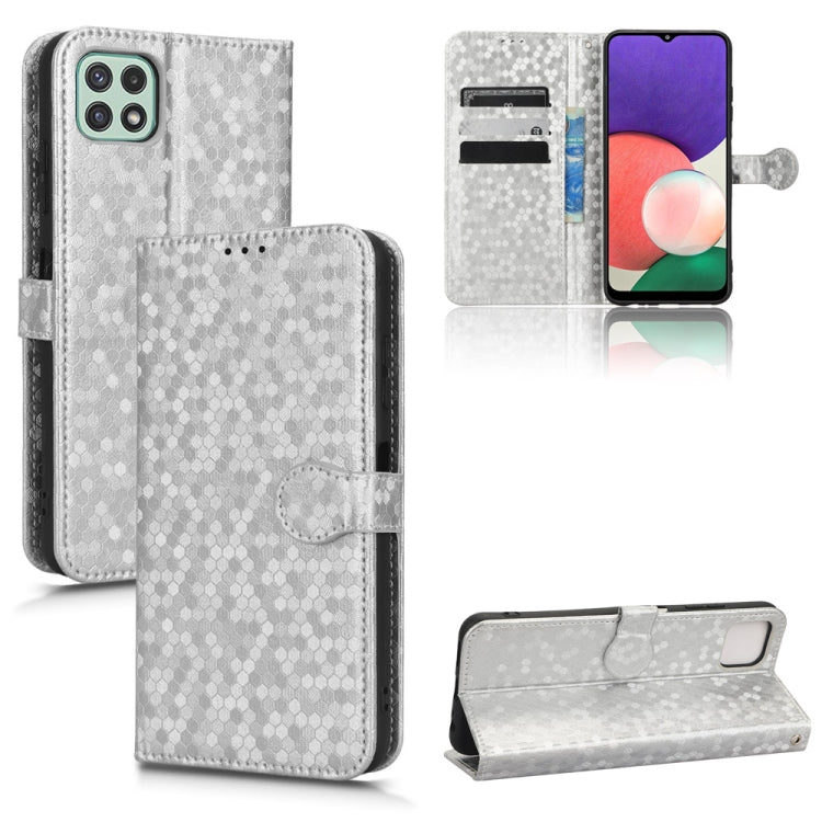 For Samsung Galaxy A22 5G Honeycomb Dot Texture Leather Phone Case