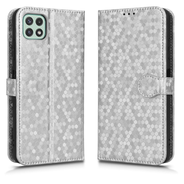 For Samsung Galaxy A22 5G Honeycomb Dot Texture Leather Phone Case