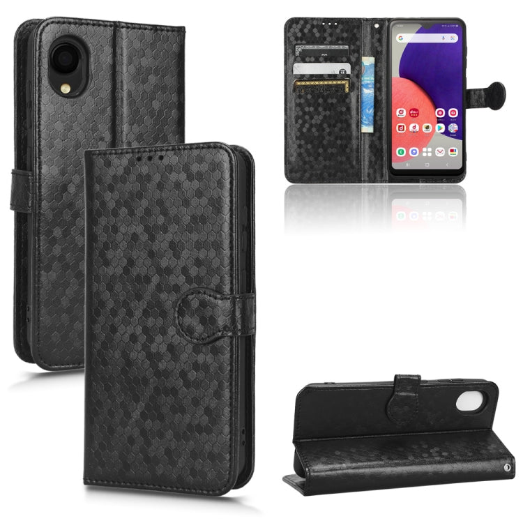 For Samsung Galaxy A22 5G JP SC-56B Honeycomb Dot Texture Leather Phone Case