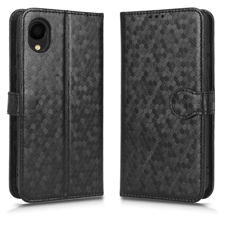 For Samsung Galaxy A22 5G JP SC-56B Honeycomb Dot Texture Leather Phone Case