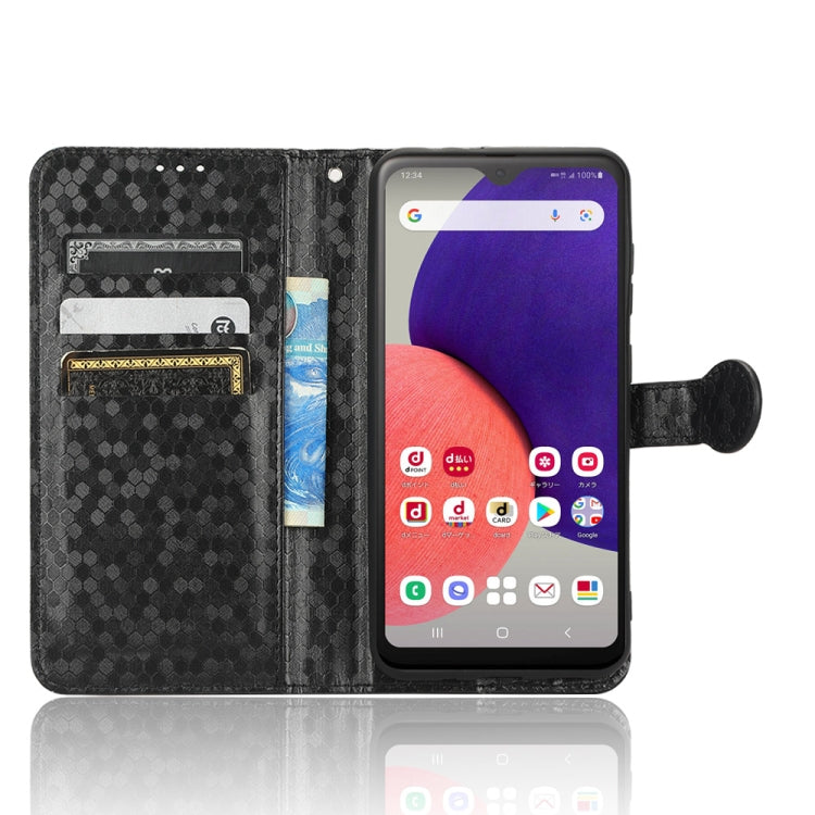 For Samsung Galaxy A22 5G JP SC-56B Honeycomb Dot Texture Leather Phone Case
