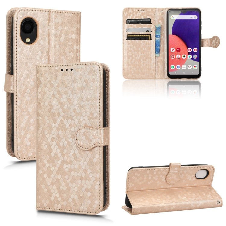 For Samsung Galaxy A22 5G JP SC-56B Honeycomb Dot Texture Leather Phone Case