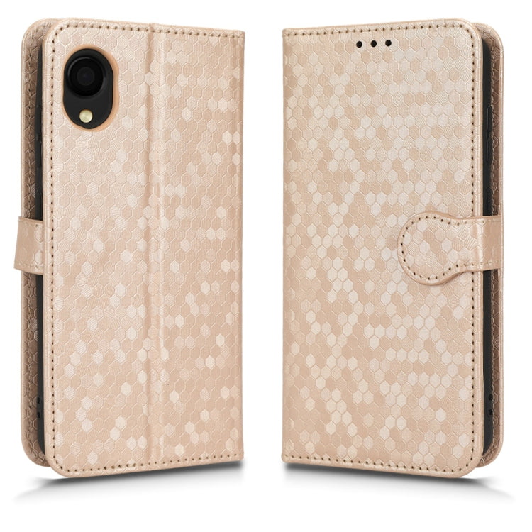 For Samsung Galaxy A22 5G JP SC-56B Honeycomb Dot Texture Leather Phone Case