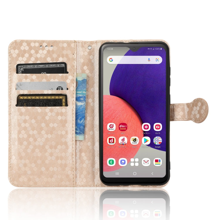 For Samsung Galaxy A22 5G JP SC-56B Honeycomb Dot Texture Leather Phone Case