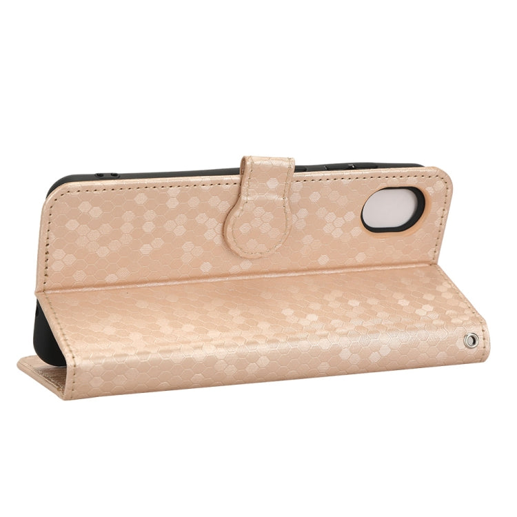 For Samsung Galaxy A22 5G JP SC-56B Honeycomb Dot Texture Leather Phone Case