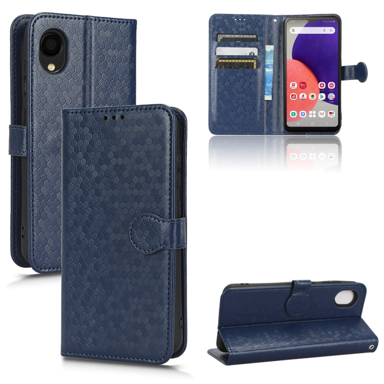For Samsung Galaxy A22 5G JP SC-56B Honeycomb Dot Texture Leather Phone Case