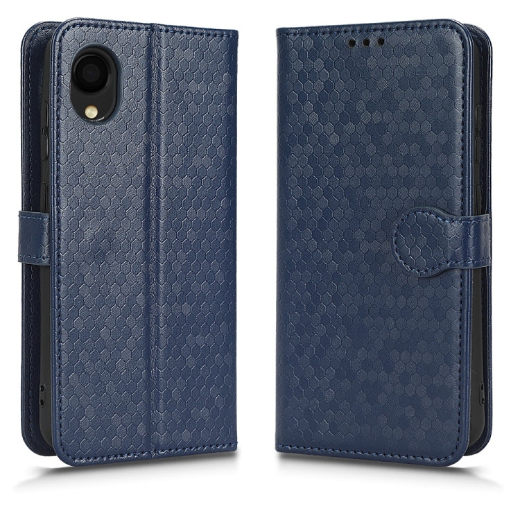 For Samsung Galaxy A22 5G JP SC-56B Honeycomb Dot Texture Leather Phone Case