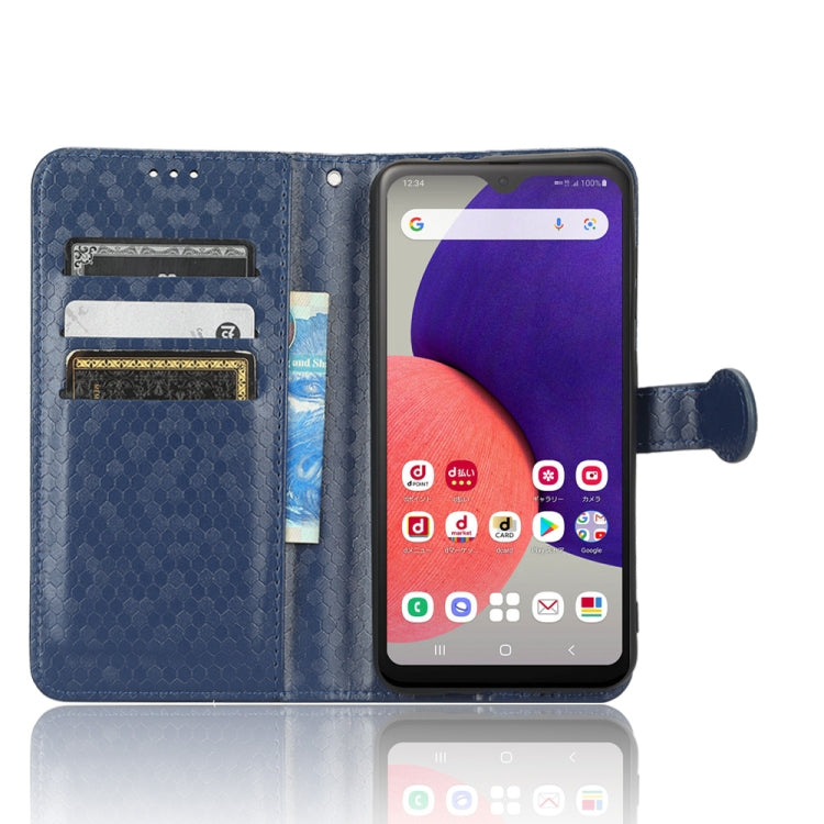 For Samsung Galaxy A22 5G JP SC-56B Honeycomb Dot Texture Leather Phone Case