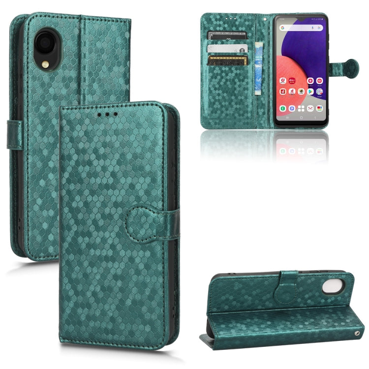 For Samsung Galaxy A22 5G JP SC-56B Honeycomb Dot Texture Leather Phone Case