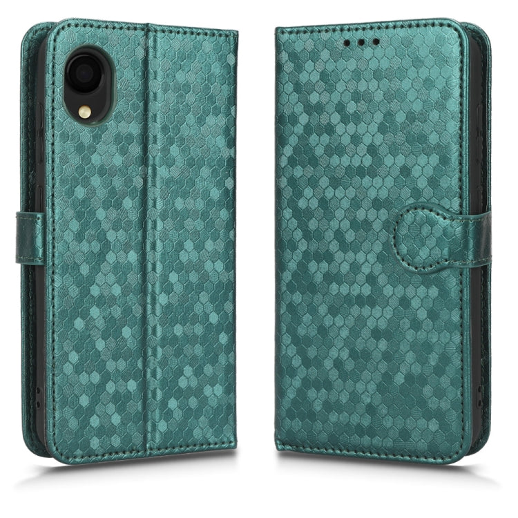 For Samsung Galaxy A22 5G JP SC-56B Honeycomb Dot Texture Leather Phone Case