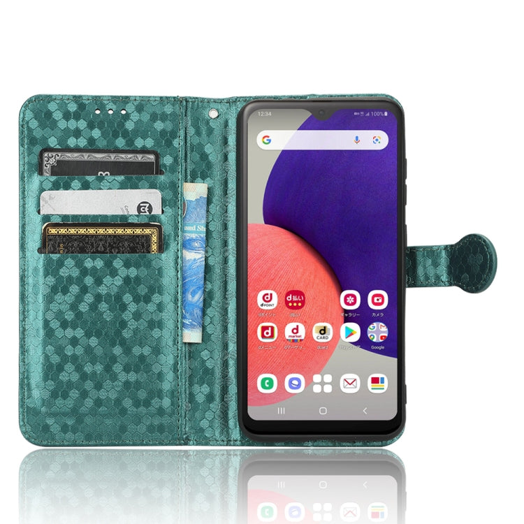 For Samsung Galaxy A22 5G JP SC-56B Honeycomb Dot Texture Leather Phone Case