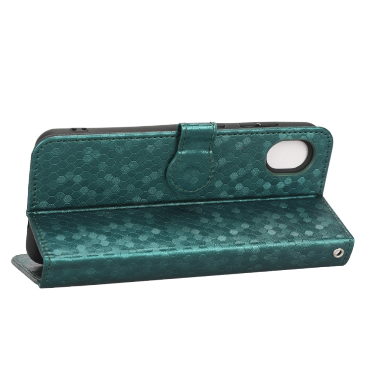 For Samsung Galaxy A22 5G JP SC-56B Honeycomb Dot Texture Leather Phone Case