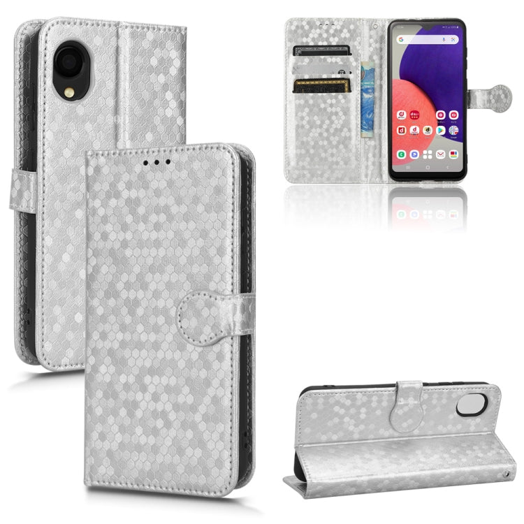 For Samsung Galaxy A22 5G JP SC-56B Honeycomb Dot Texture Leather Phone Case