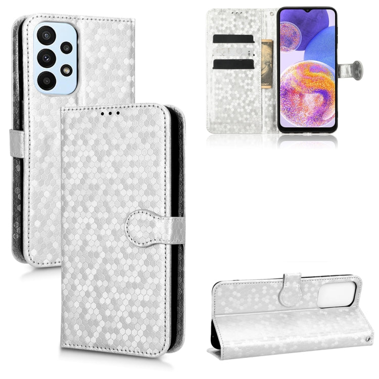 For Samsung Galaxy A23 4G Honeycomb Dot Texture Leather Phone Case